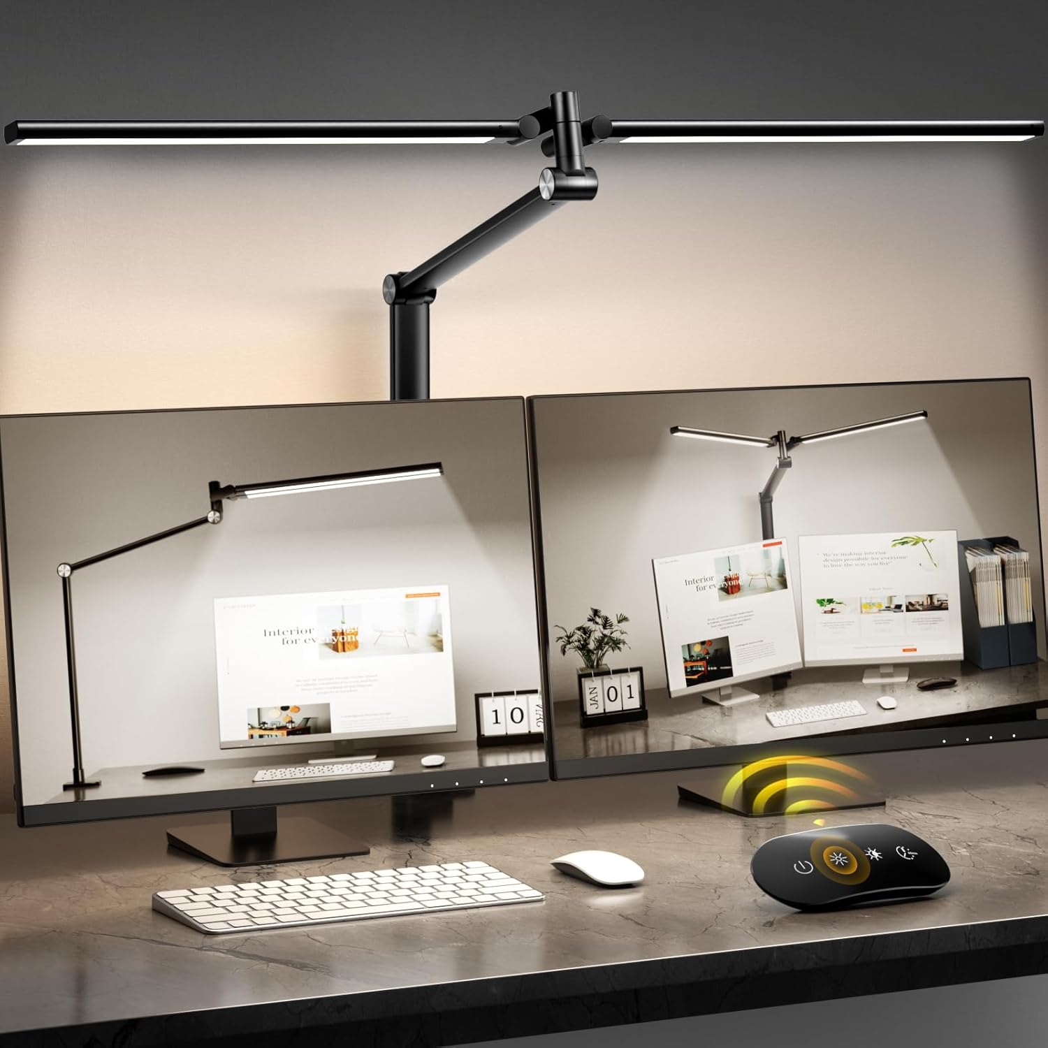 JELIMOV Remote Control LED Desk Lamp - Eye-Caring Light for Home Office!