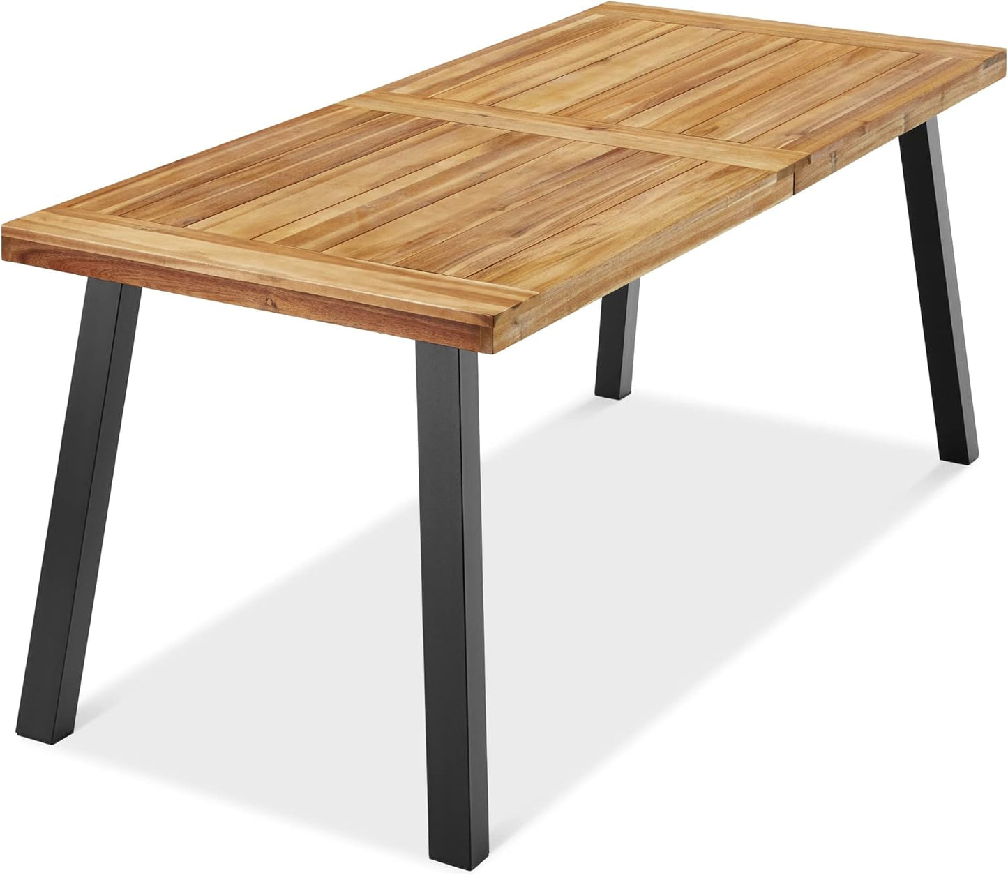 6-Person Acacia Wood Dining Table for Indoor and Outdoor Use