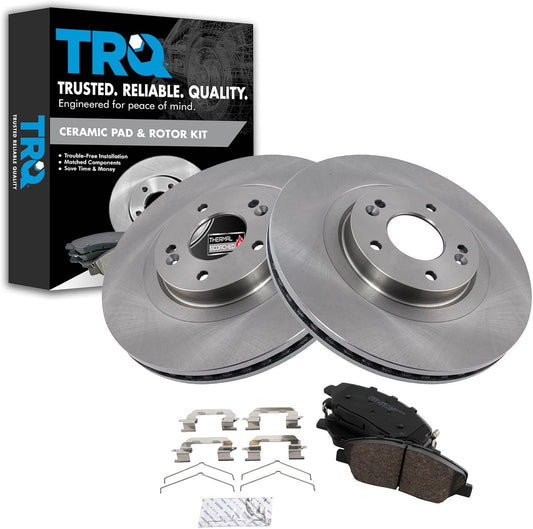 TRQ Front Brake Pad & Rotor Kit for 2017-2019 Hyundai Santa Fe
