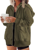 Plus Size Women's Long Sleeve Zip Up Hoodie Jacket by Eytino