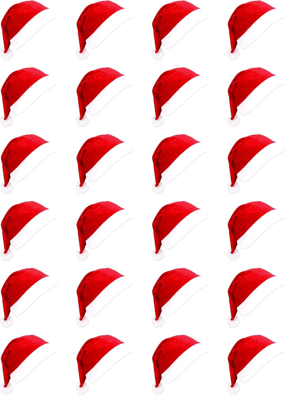 Bulk Santa Hats for Adults and Kids - 24 Pack Christmas Caps
