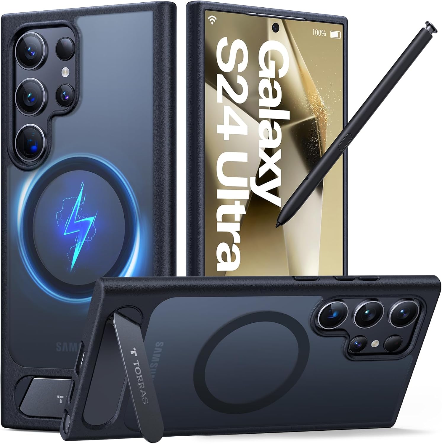 TORRAS Strong Magnetic Seamless Stand for Samsung Galaxy S24 Ultra