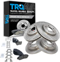 TRQ Front and Rear Brake Pad & Rotor Kit Compatible with Acura RDX