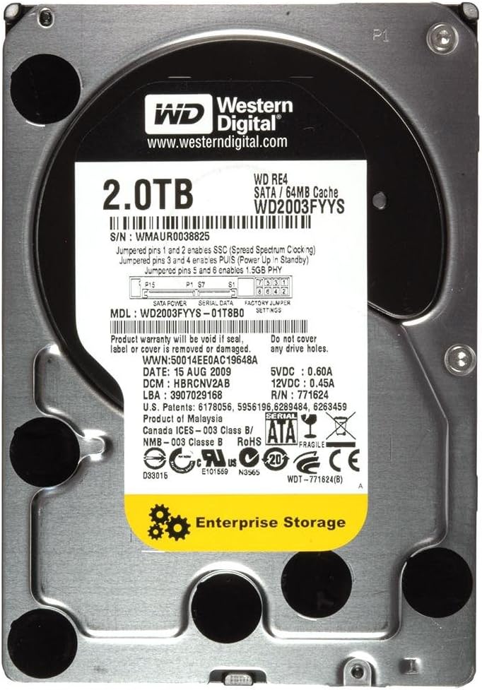 Western Digital WD2003FYYS 2TB 7200RPM SATA Internal Hard Drive