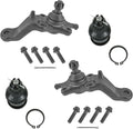 TRQ Front Driver & Passenger Upper & Lower Ball Joint Set - Direct Fit