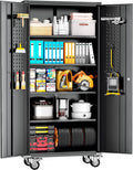 INTERGREAT Metal Storage Cabinet with Wheels, 75 in - Heavy Duty