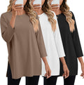 Women's Oversized 3/4 Sleeve T Shirts 3-Pack - Soft Stretchy Tee