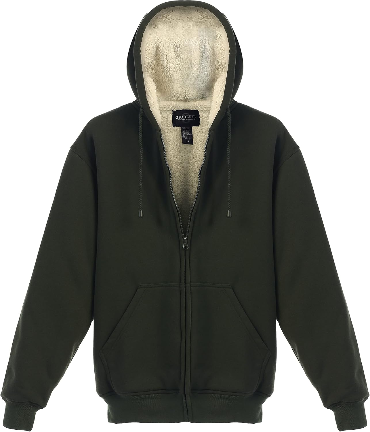 Gioberti Men's Soft Heavyweight Sherpa Lined Fleece Hoodie Jacket