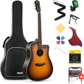 Beginner Adult Cutaway Acoustic Guitar Bundle Kit by Donner
