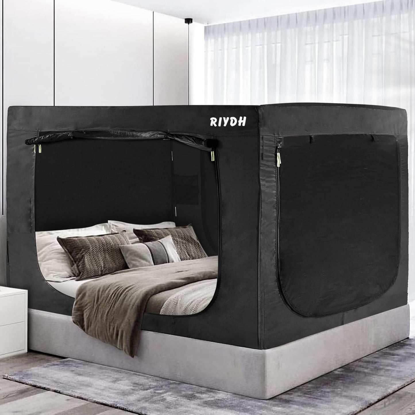 Darkness Oasis: Portable Bed Tent 93% Blackout