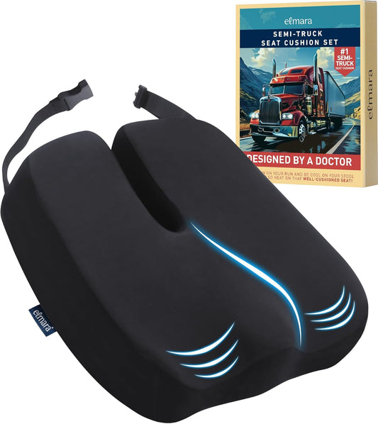 Elmara Doctor-Designed Semi-Truck Seat Cushion for Comfort