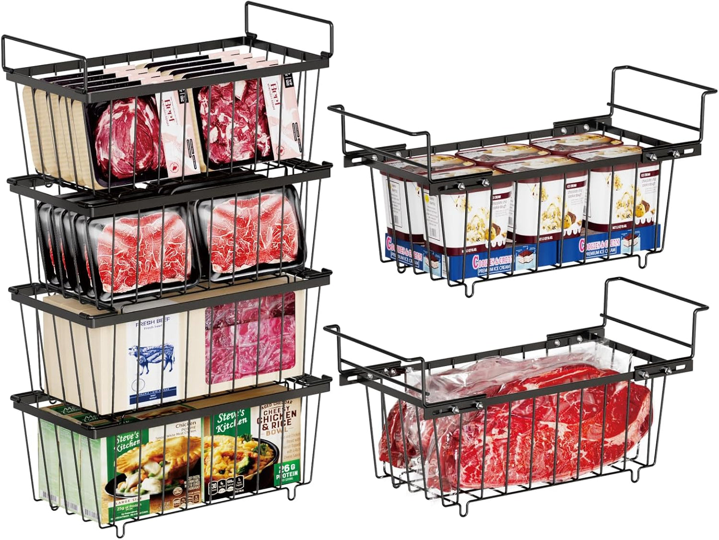 iSPECLE Freezer Organizer Bins for Efficient Chest Freezer Storage