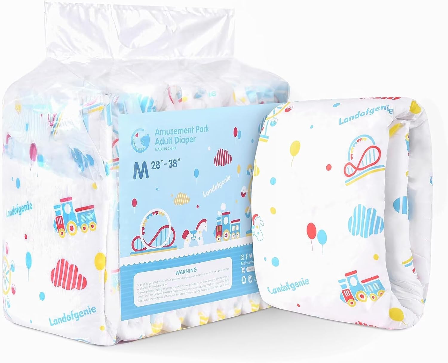 Large Overnight Incontinence Diapers - 10pc Funny Design for Better Sleep