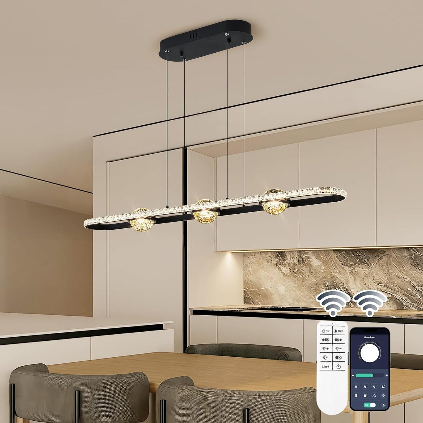 Modern LED Pendant Lights for Dining Room and Kitchen Island