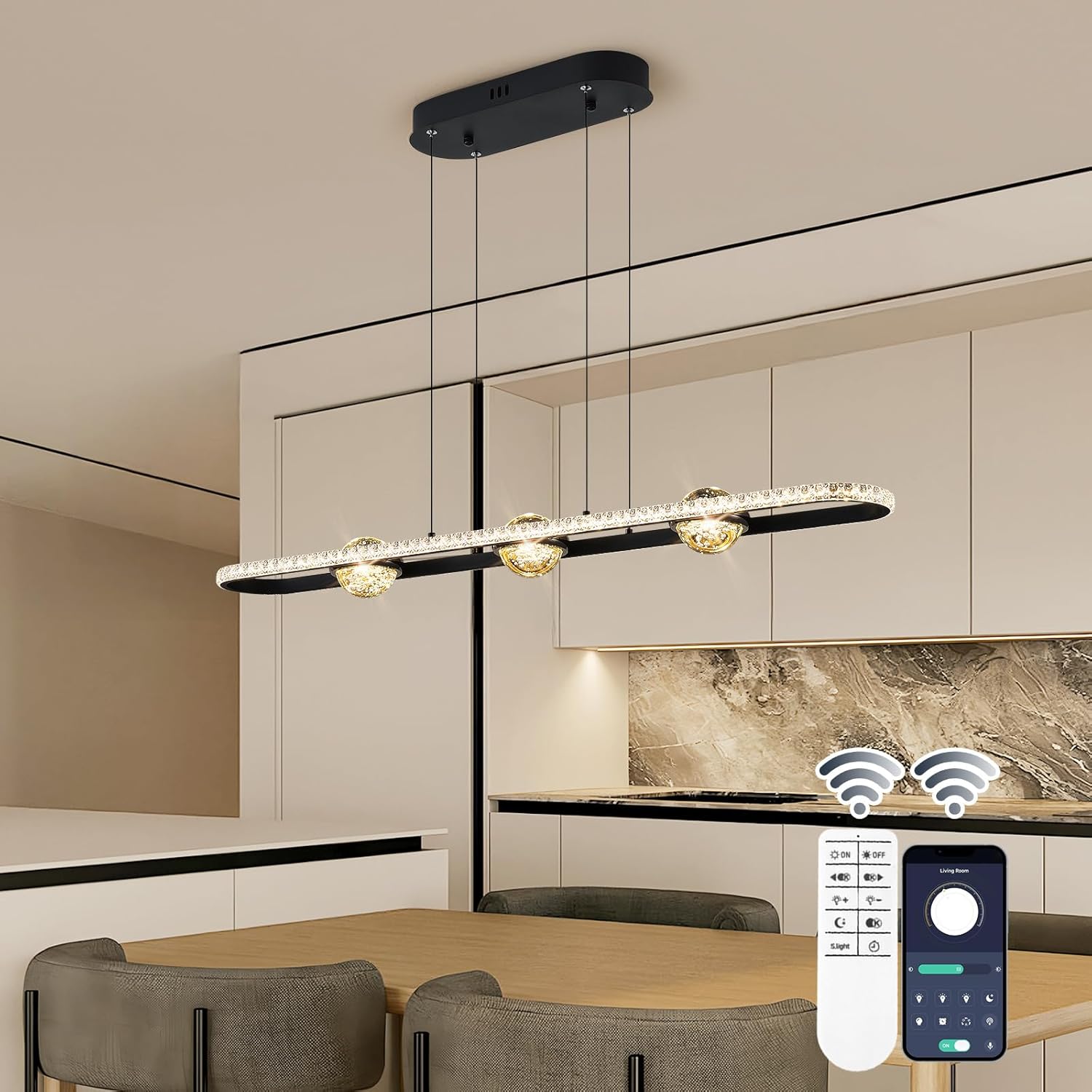 Modern LED Pendant Lights for Dining Room and Kitchen Island