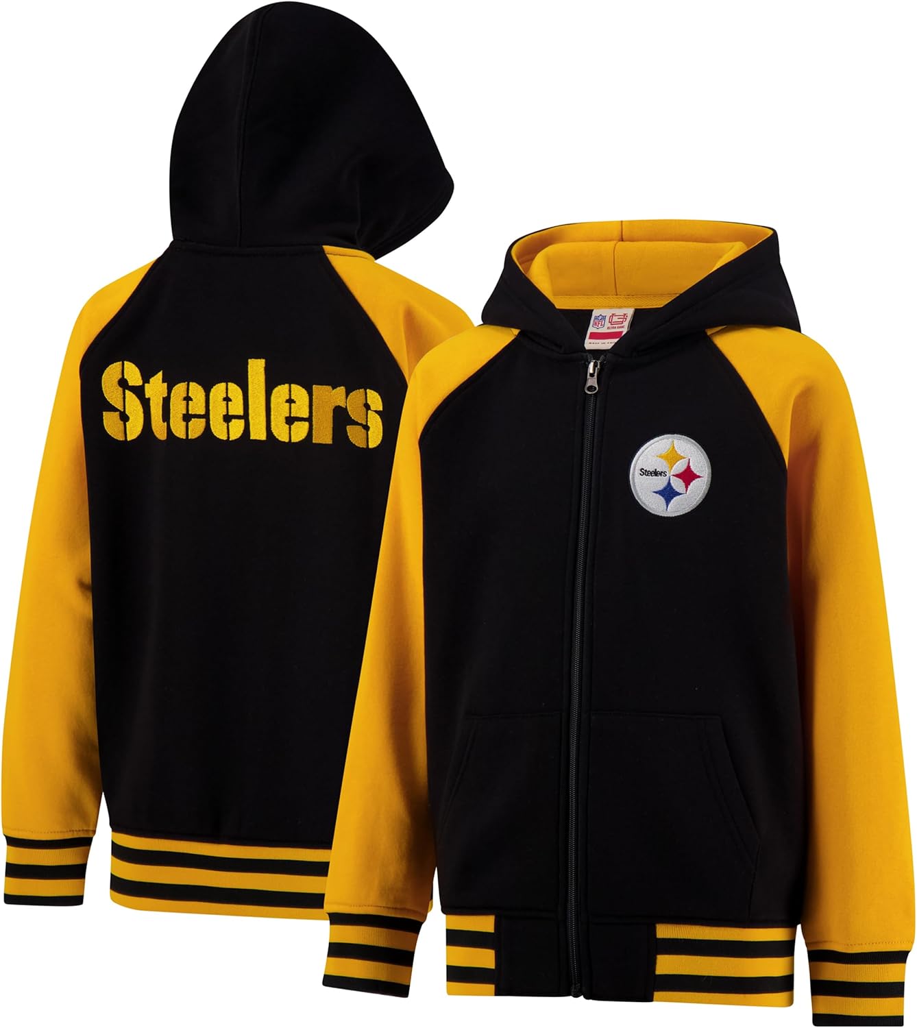 Ultra Game Youth NFL Official Super Soft Full Zip Varsity Hoodie