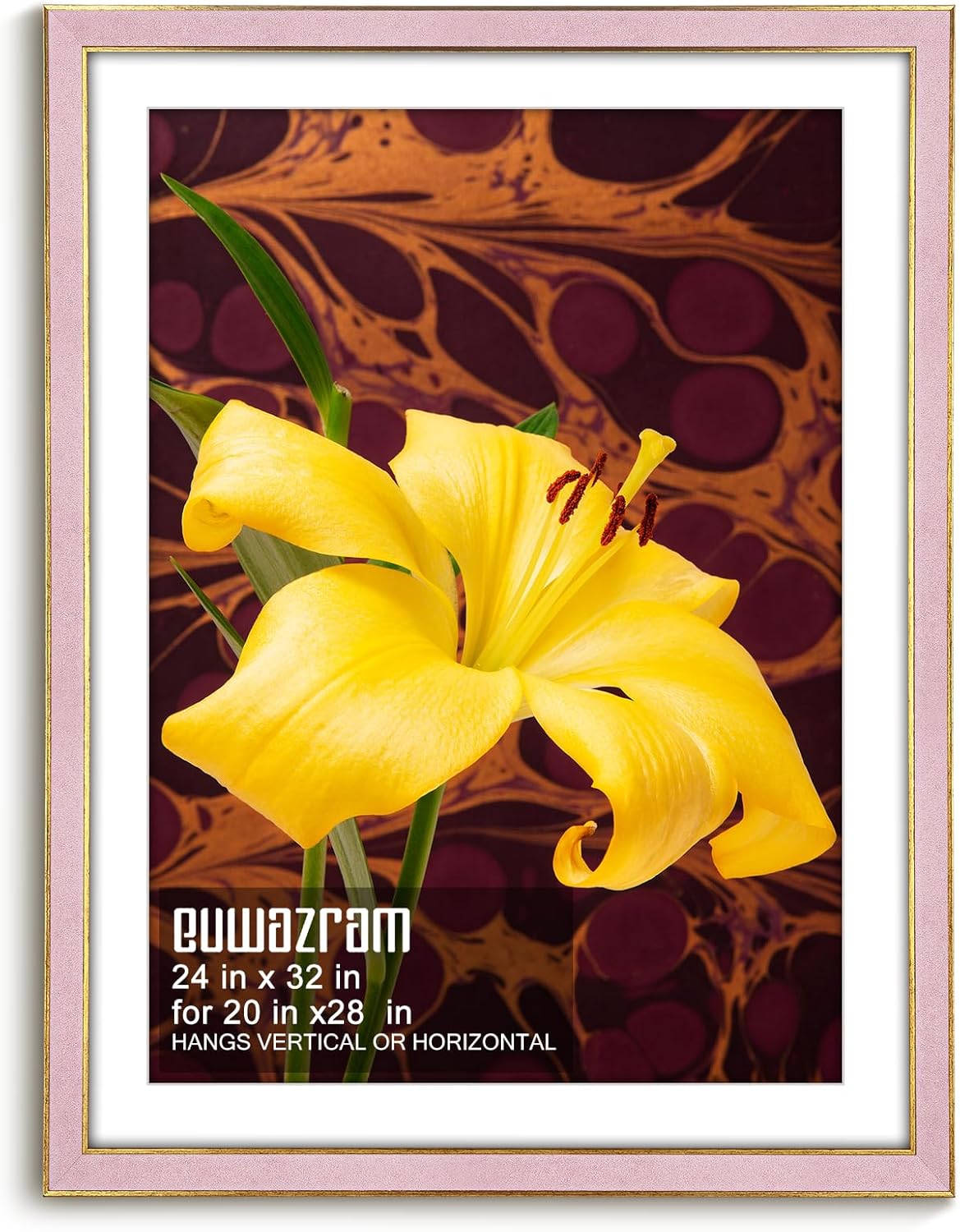 Elegant Pink Suede 24x32 Frame for Artwork and Photos