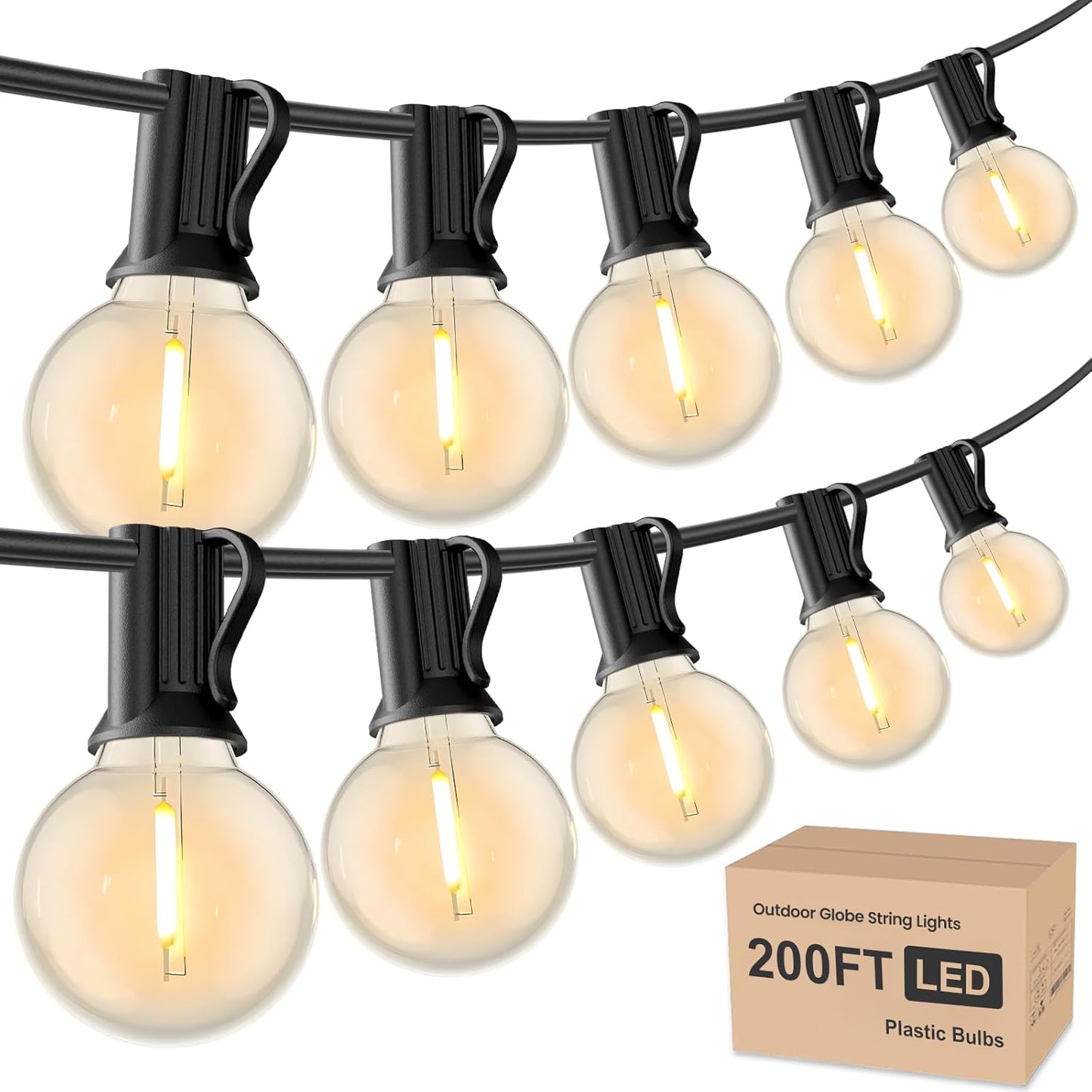 RTTY Outdoor String Lights 200ft for Cozy Ambiance Anywhere