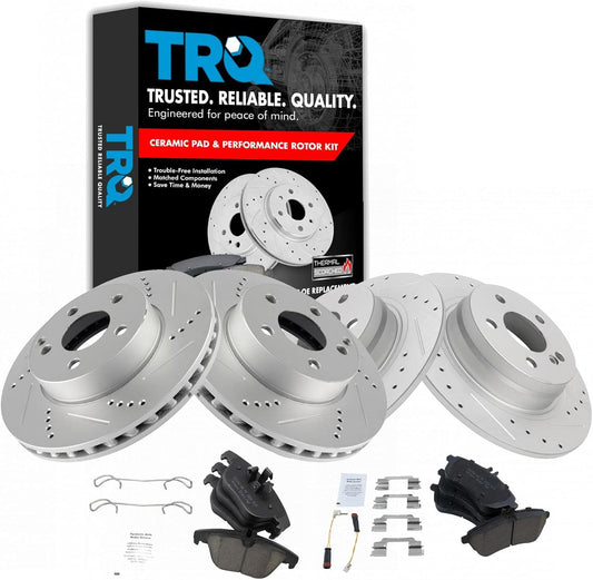 TRQ Performance Brake Pad & Rotor Kit for 2009-2012 C300