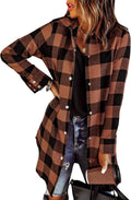 EVALESS Color Block Plaid Shacket Jacket Women - Stylish Fall Layer