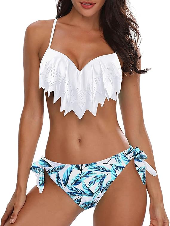 Holipick Women Two Piece Swimsuit Push Up Underwire Bikini Set