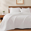 WRENSONGE Queen Quilt-3 Piece Weave White Bedspread - Lightweight