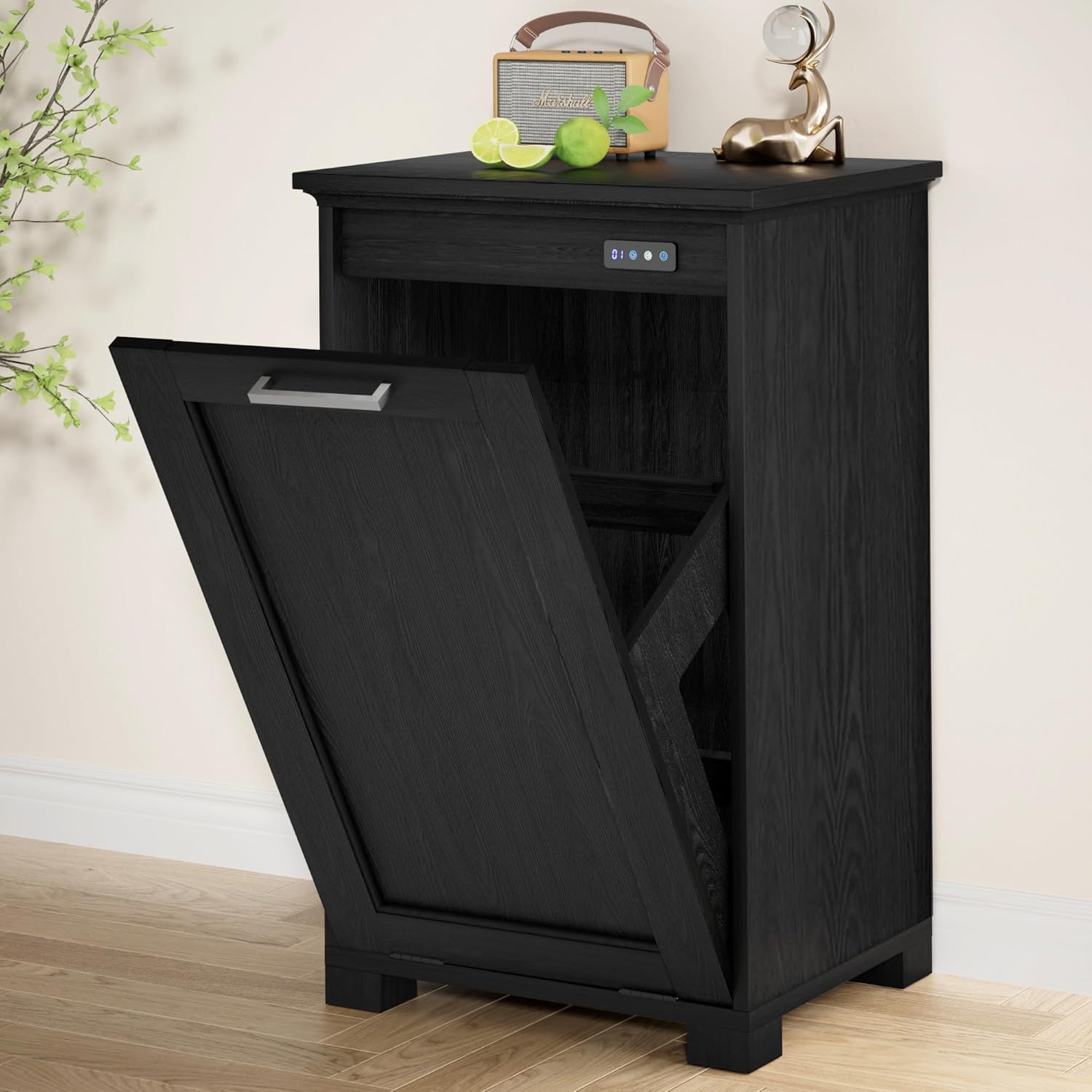 Tilt Out Trash Can Cabinet with Deodorising Function for Home