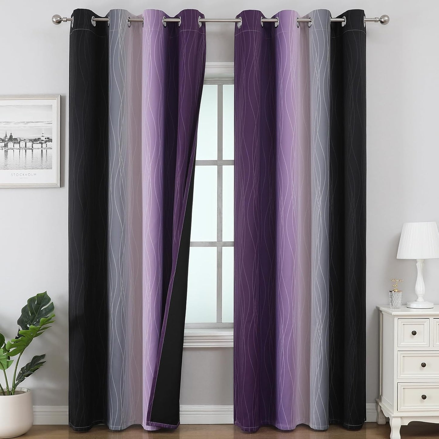 Ombre Blackout Curtains for Bedroom and Living Room by Estelar