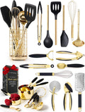 Black and Gold Kitchen Utensils Set - 23-Piece Luxury Kitchen