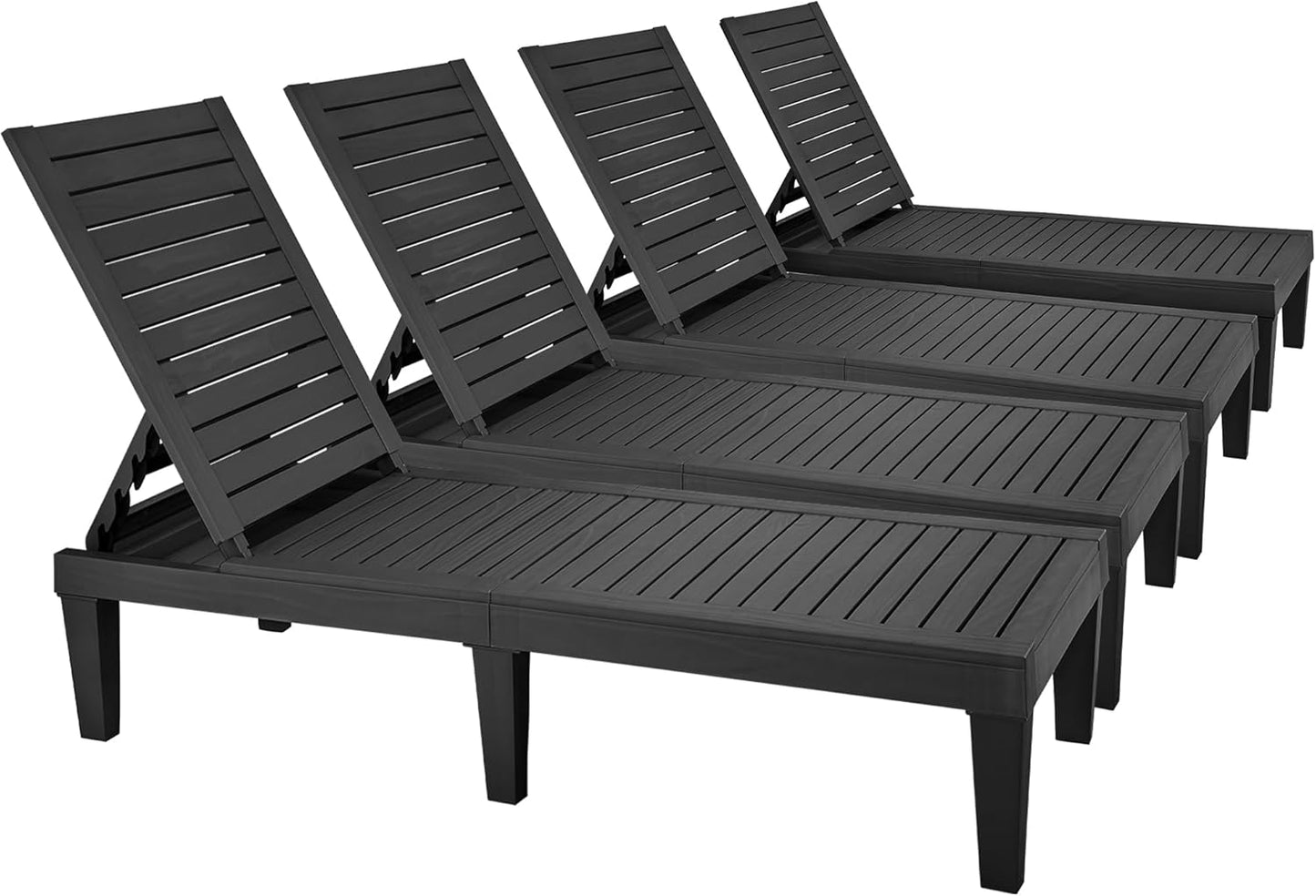YITAHOME Adjustable Outdoor Chaise Lounge Set of 4 for Relaxation