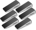 Heavy Duty Chrome Door Stopper Wedge Pack of 6 - Non-Slip Hold