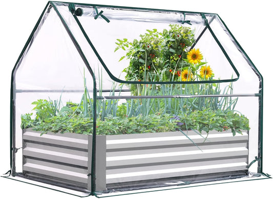 Quictent Raised Garden Bed with Cover for Outdoor Planting