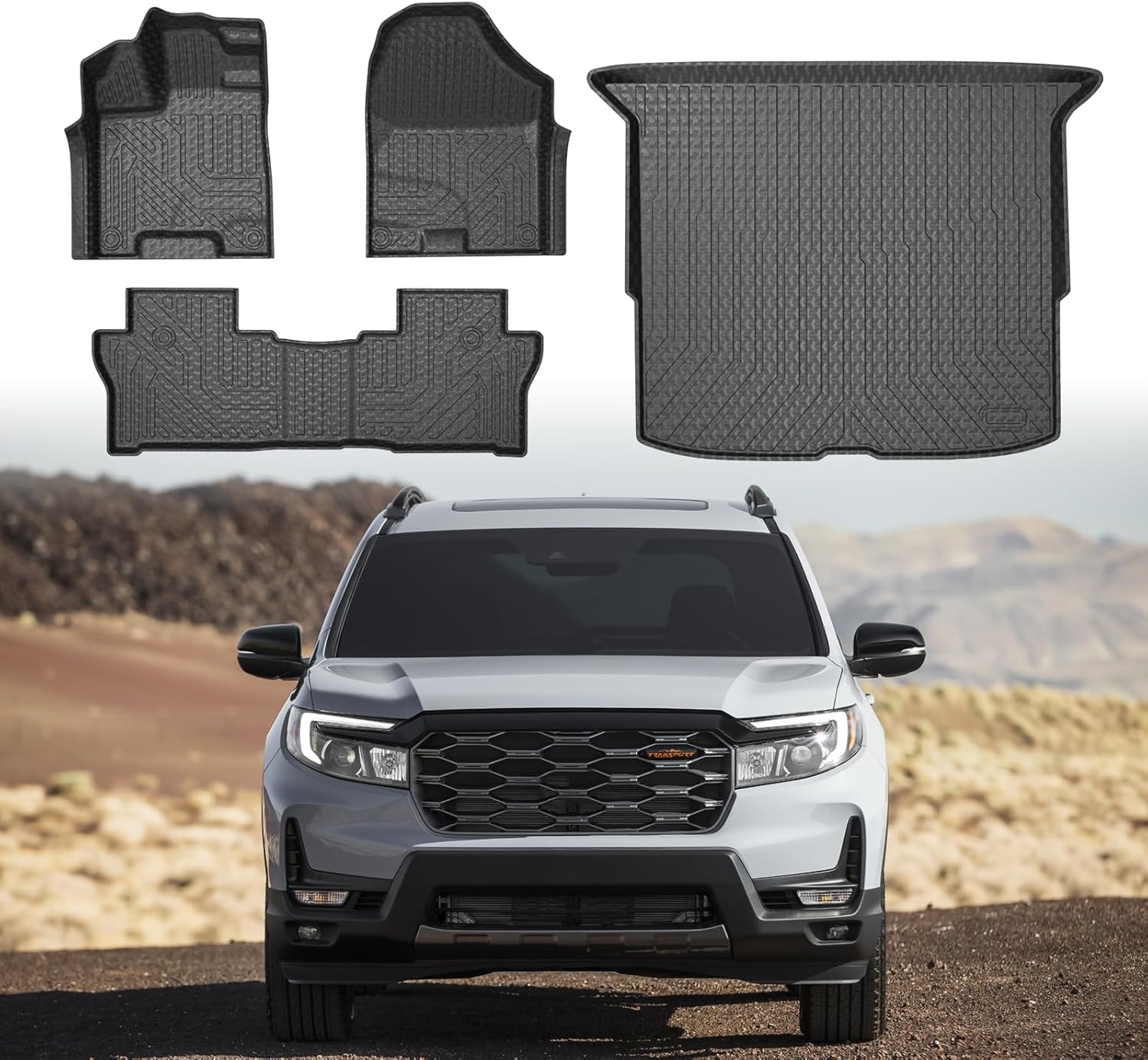 Mixsuper Floor Mats Cargo Liner for Honda Passport 2019-2025