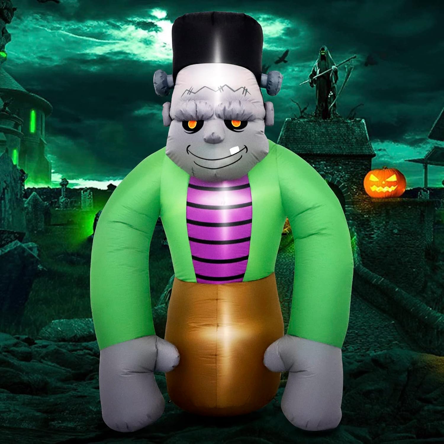 8Ft Tall Halloween Inflatable Frankenstein Yard Decoration