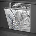 Elegant Silver Floral Dishwasher Magnet Cover for Kitchen Decor