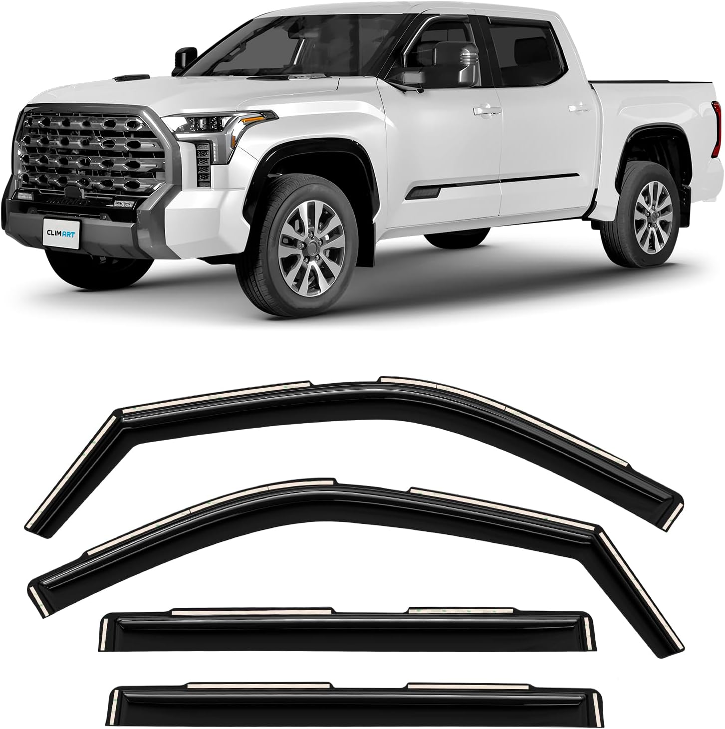 In-Channel Rain Guards for Toyota Tundra 2022-2026 CrewMax