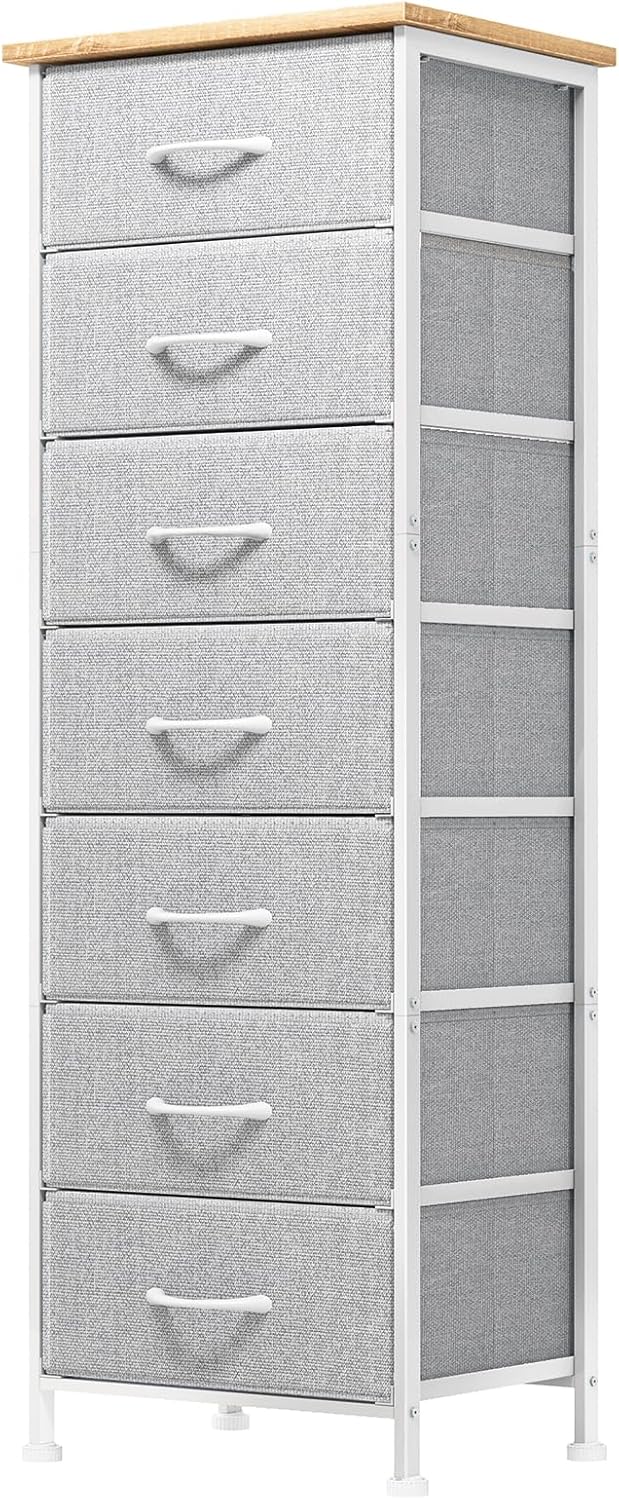 Fixwal Tall Dresser with 7 Fabric Drawers for Storage Needs