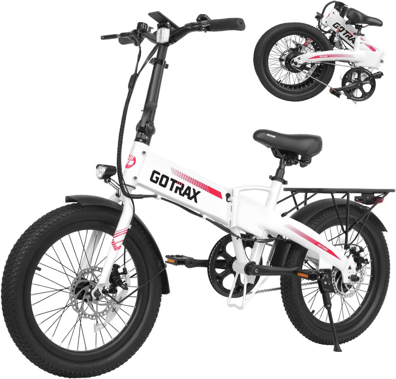 GOTRAX 20in Folding Electric Bike with 40 Miles Pedal-Assist