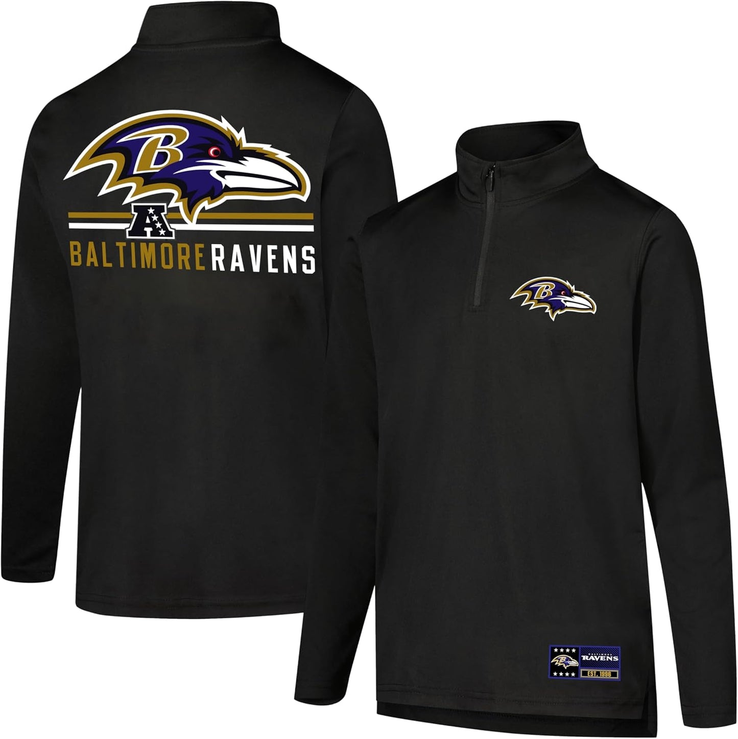Ultra Game Youth NFL Official Super Soft Quarter Zip T-Shirt