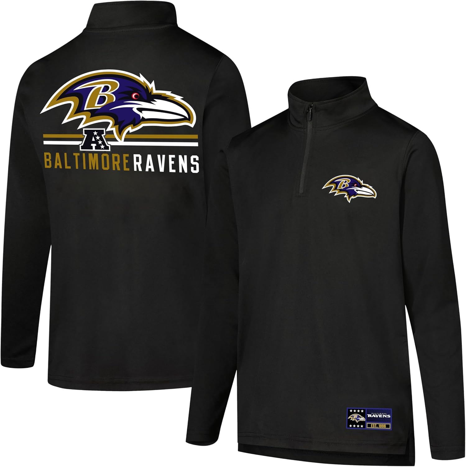 Ultra Game Youth NFL Official Super Soft Quarter Zip T-Shirt