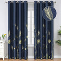Elegant Palm Tree Leaf Blackout Curtains for Living Room Decor