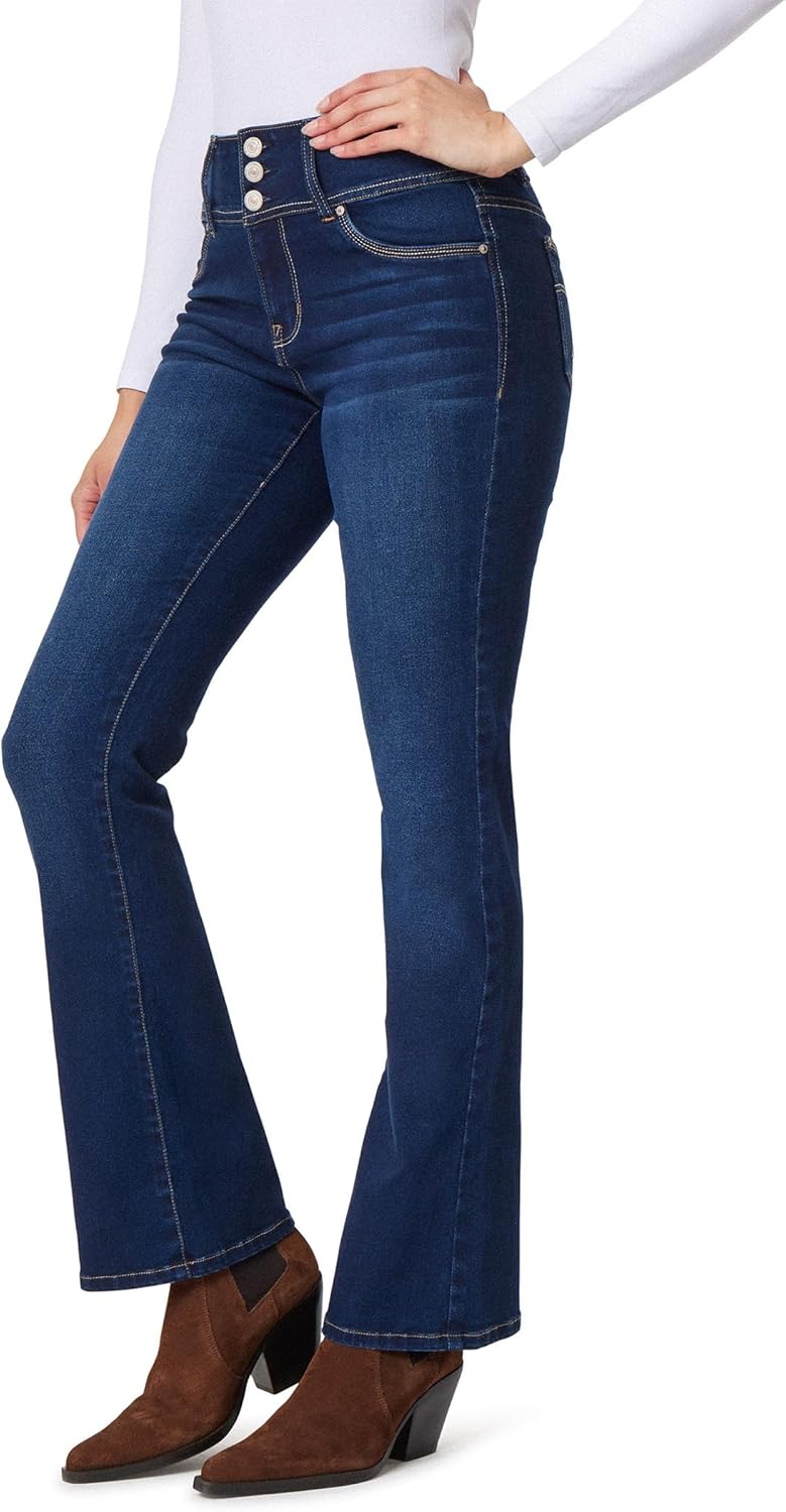 WallFlower Women's Sassy Bootcut High Rise Jeans for Every Body