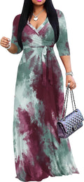PinkPatty Women's Plus Size Maxi Dress - Bohemian V Neck Swing