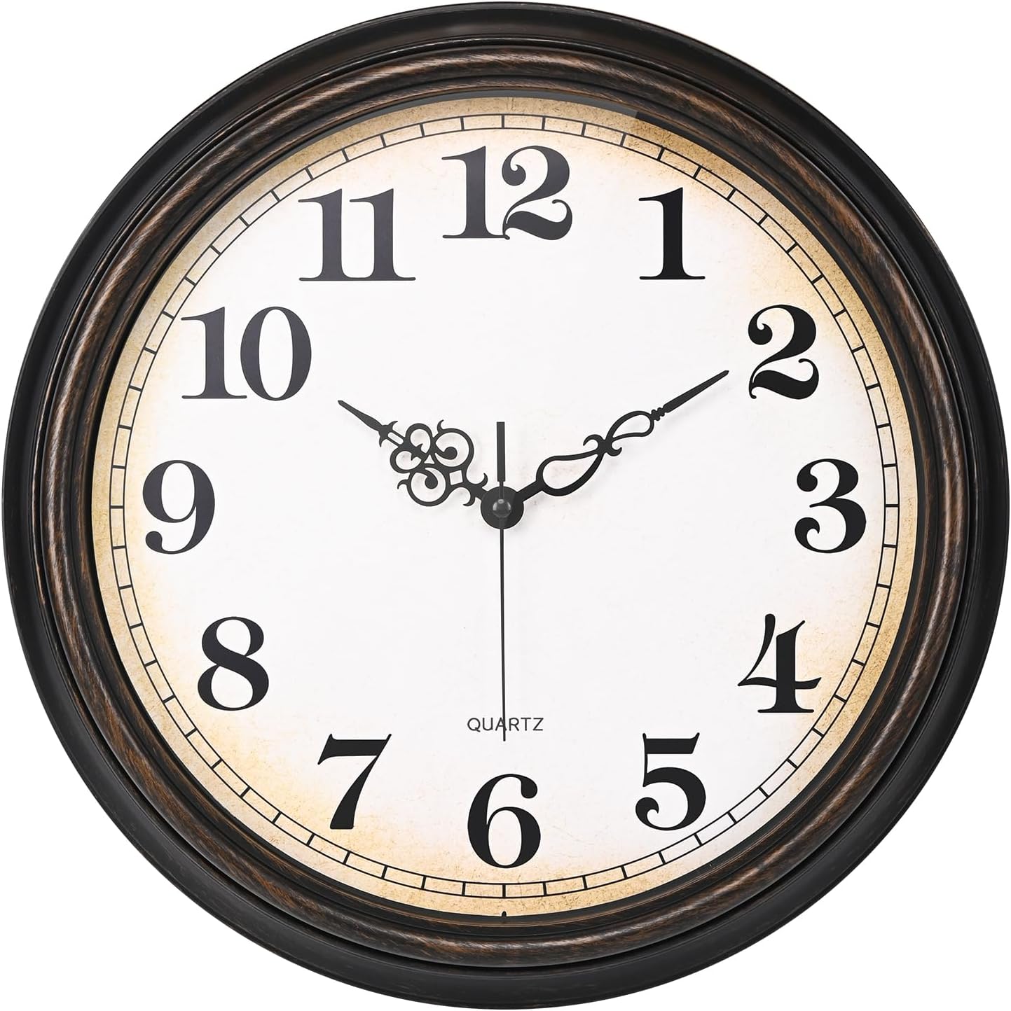 Large Wall Clock 16 Inch Silent Non-Ticking Vintage Design
