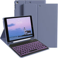 JKSML Purple Keyboard Case for iPad 10.2 in 9th/8th/7th Gen - Backlit