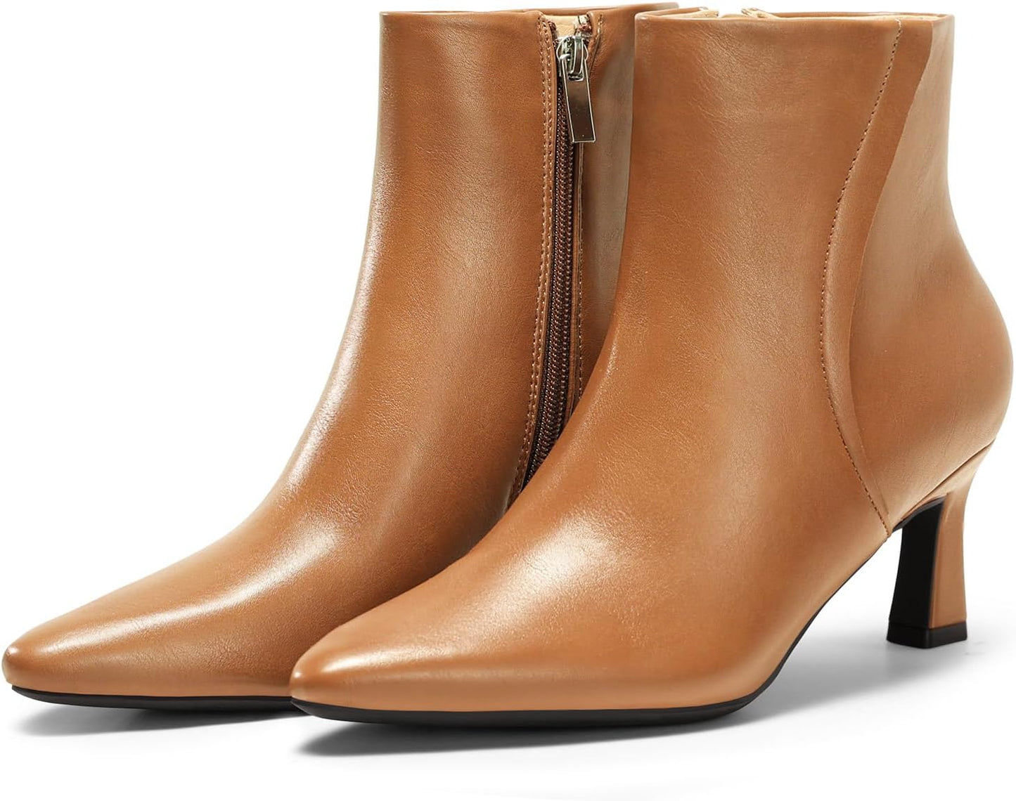 Coutgo Womens Ankle Boots with Kitten Low Heel for Winter