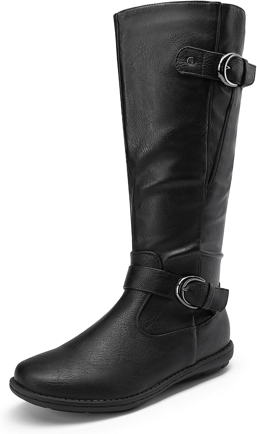 Wide Calf Knee High Boots with Faux Fur for Winter Comfort