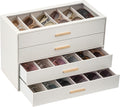 Lolalet Beige Sunglasses Storage Box - 24-Slot Vertical Display