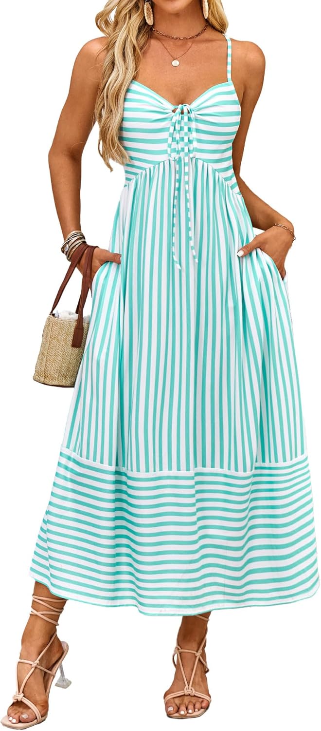 Trendy Striped Maxi Dresses for Women - Fashionme Sundress