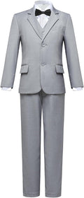 Boys Black & Blue 5-Piece Slim Fit Suit for Wedding - Classic Fit